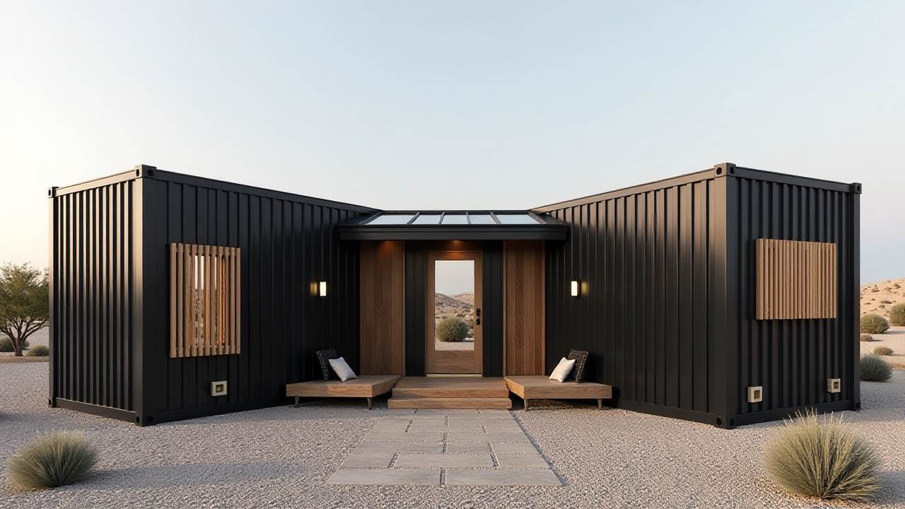 Black and Wood X-Cube Xscape - Modern Tiny Home with Skylight