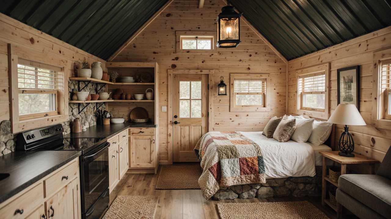 Appalachian Stone-Base Cabin interior