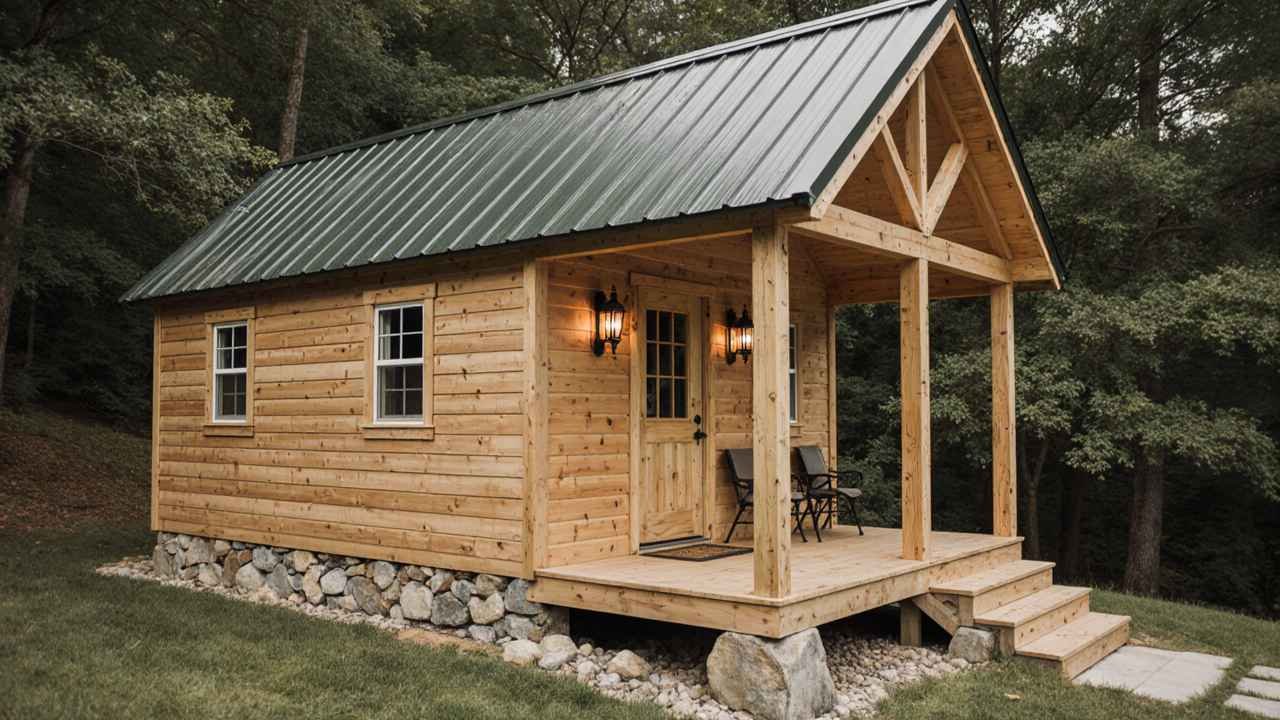 Golden Pine & Fieldstone Mountain Retreat - Appalachian Stone-Base Cabin