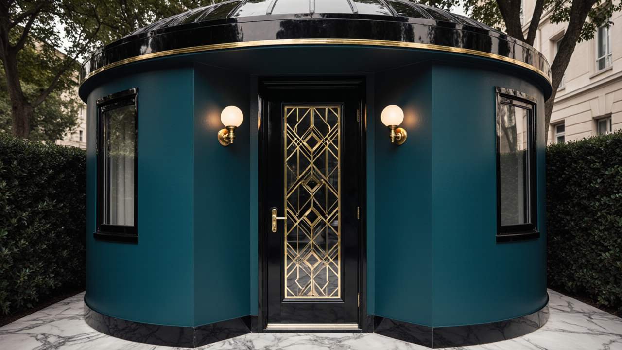 Peacock Teal Art Deco Jewel Box - Geometric Glam Pod for Sophisticated Entertaining