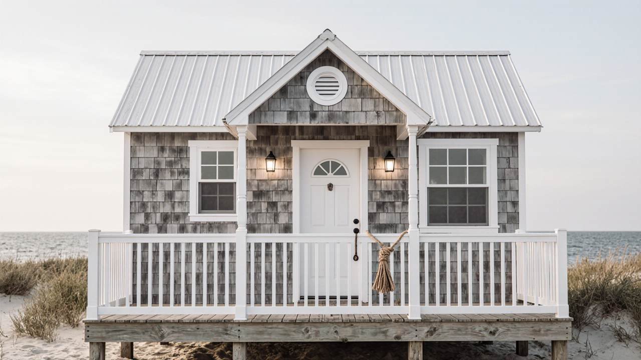 Weathered Cedar & Ocean Blue Beach Haven - Coastal Cedar Beach Cabin