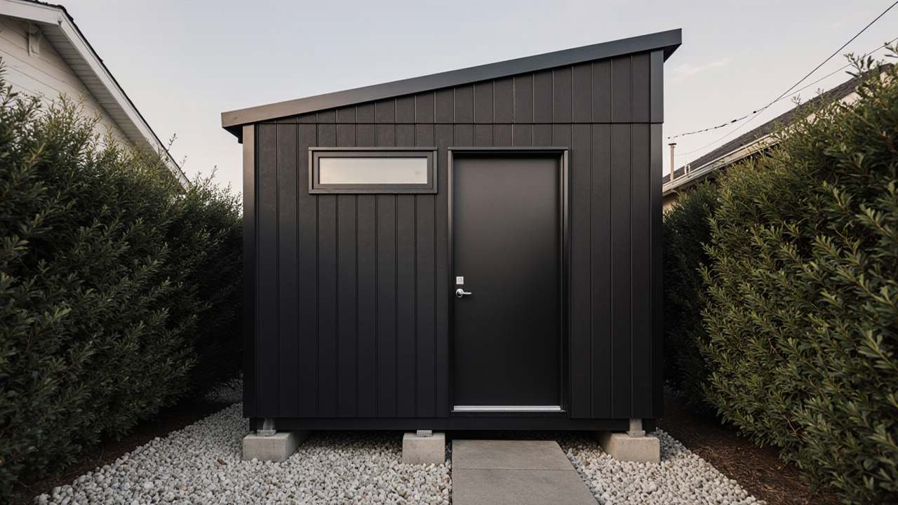 Charcoal Black Recording Cube - Music Studio Shed with Professional Sound Design