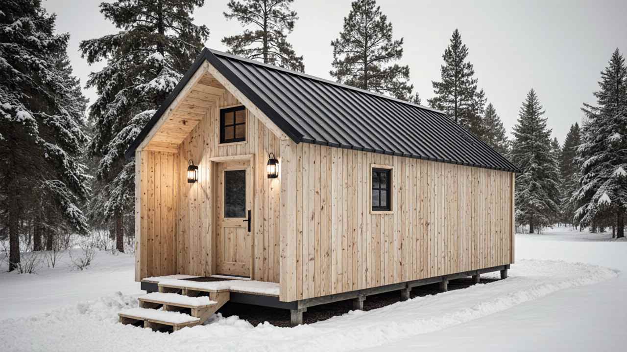 Snow-Kissed Cedar Sanctuary - Compact Nordic Timber Living That Redefines Cozy