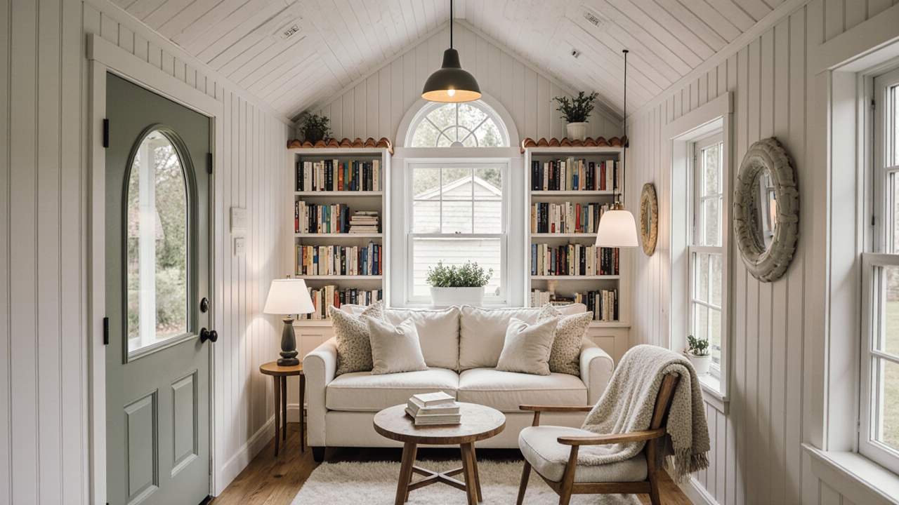 Sage Door Garden Library - Cottage-Inspired Reading Retreat with Floral Charm interior