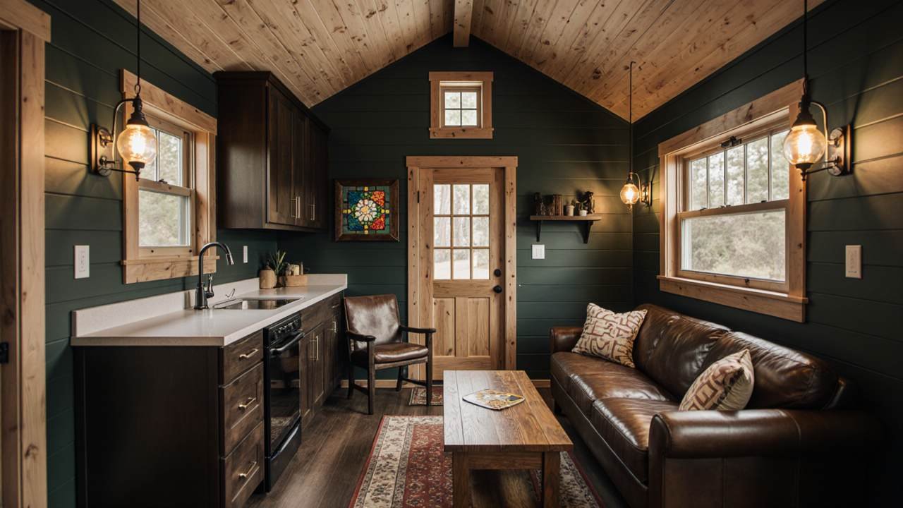 Craftsman-Inspired Pocket Cabin interior