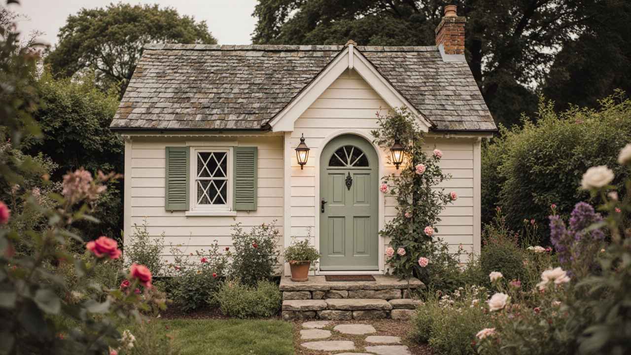Cream & Sage English Garden Hideaway - Cottage Garden Cabin