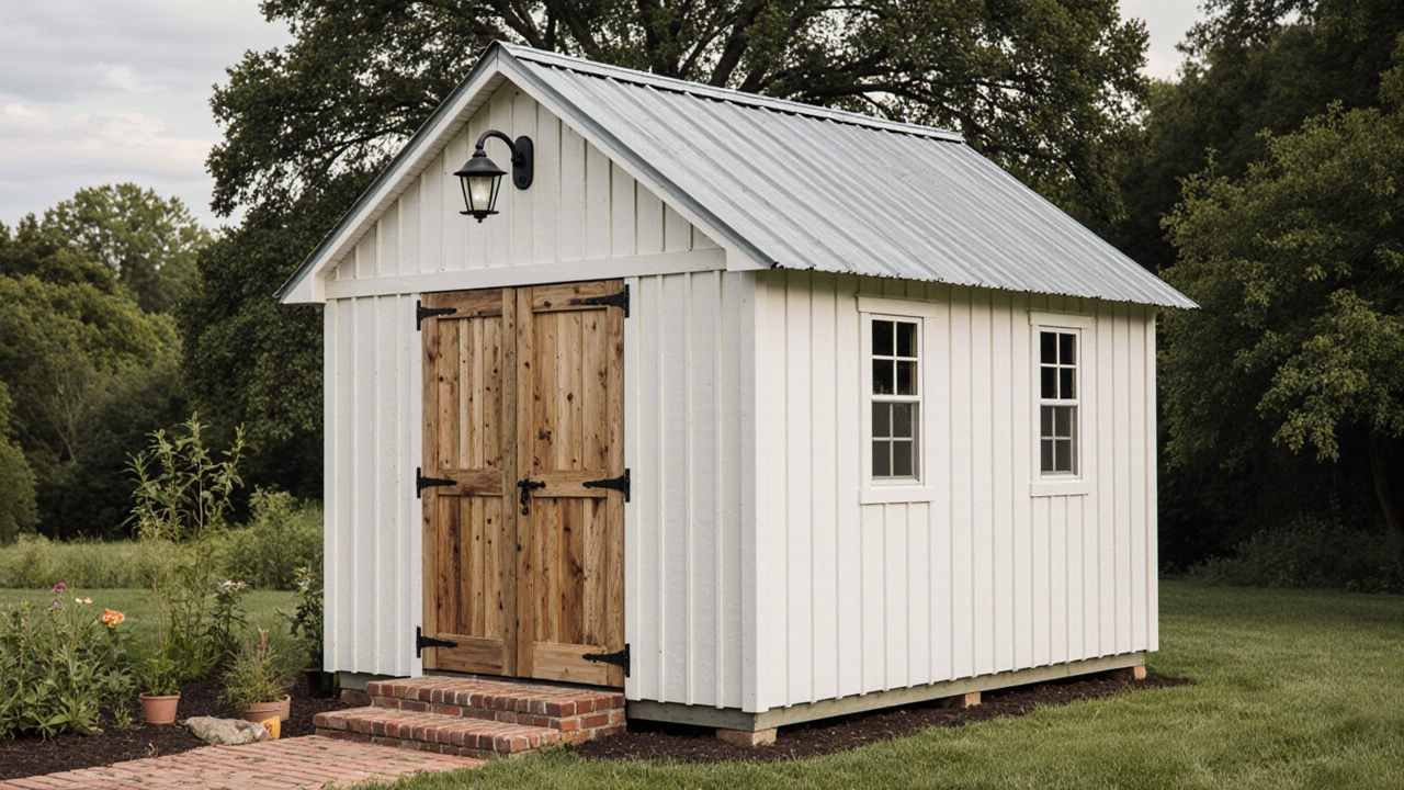 White Board and Batten Garden Haven - Farmhouse Potting Shed with Rustic Charm