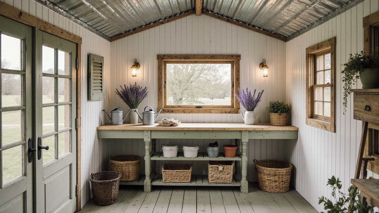 French Country Potting Shed interior