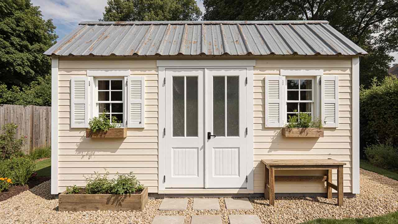 Cream and Sage Country Cottage - Potting Shed with French Provincial Charm