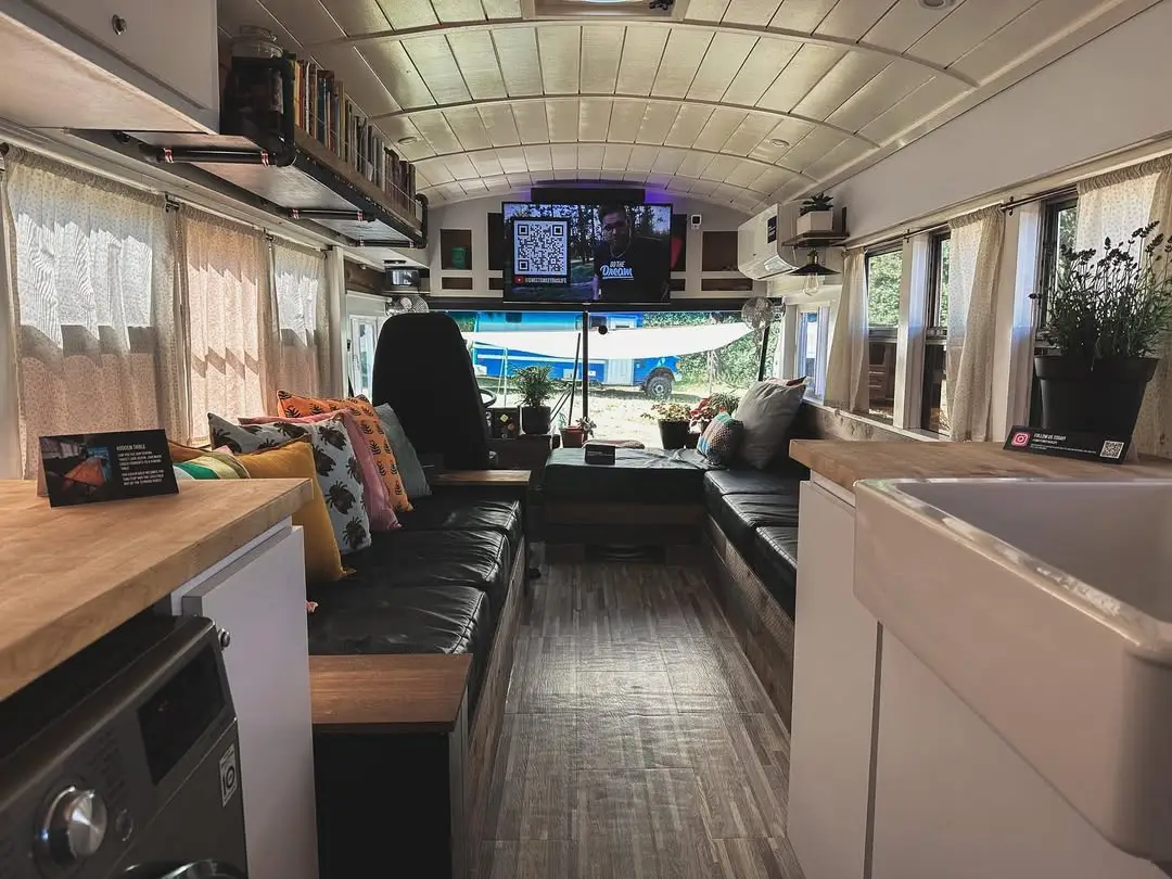 Interior of Batterton Family Built the Viral ‘Nomad Bus’