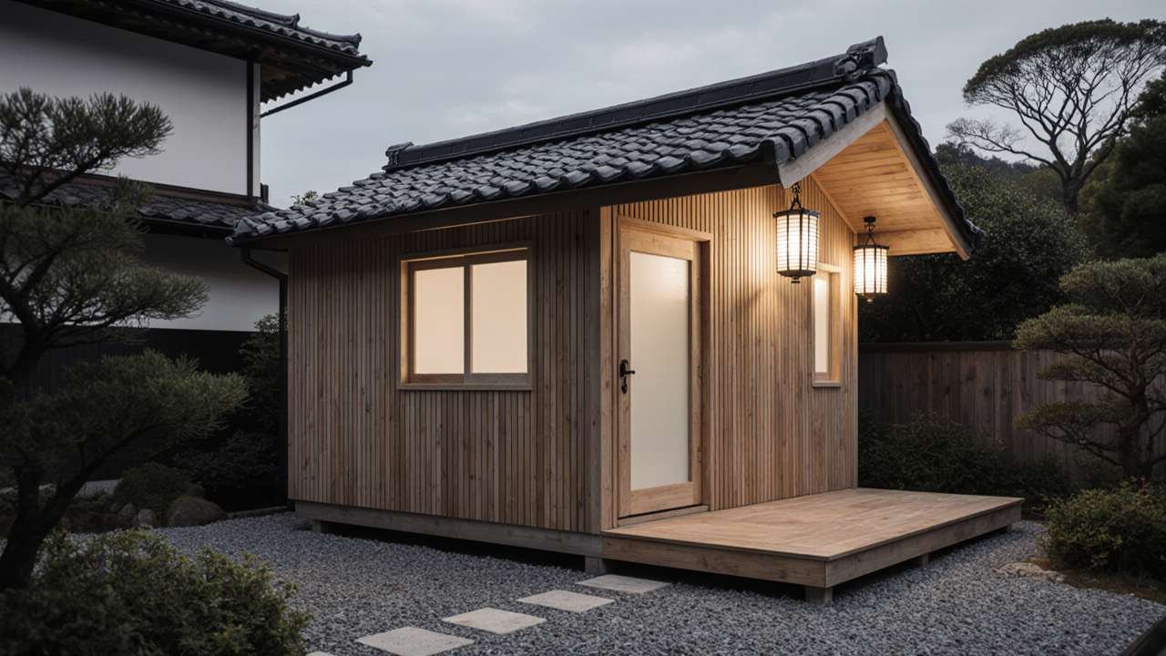 Cedar & Charcoal Zen Retreat - Japanese Teahouse-Inspired Micro Cabin