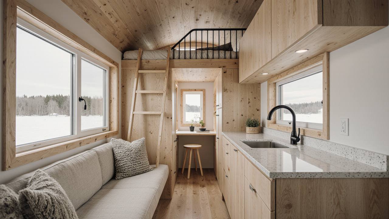 Modern Cabin with Scandinavian Minimalism interior