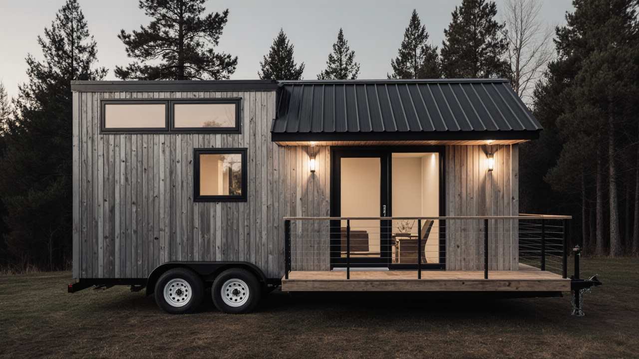 Weathered Cedar Tiny Home - Scandinavian Minimalism on Wheels