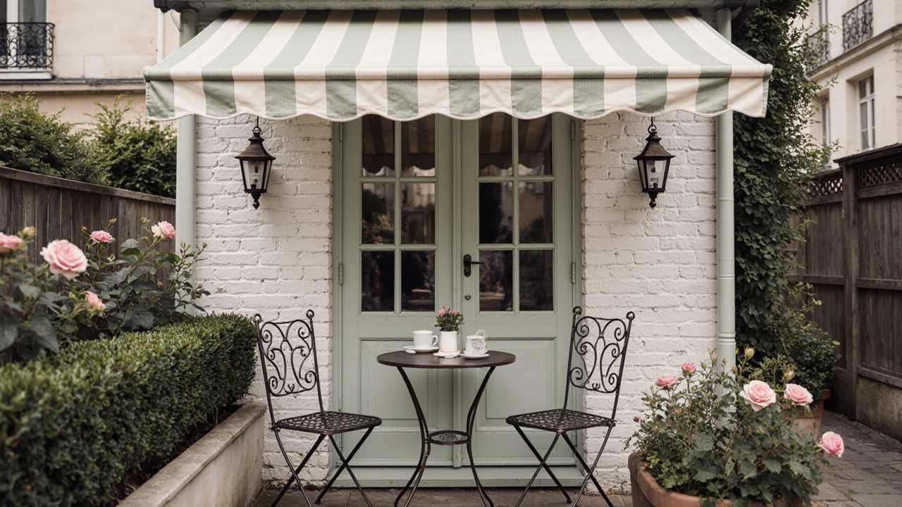 Sage & Ivory Bistro Pavilion - Parisian Garden Shed Café for Euro-Chic Mornings