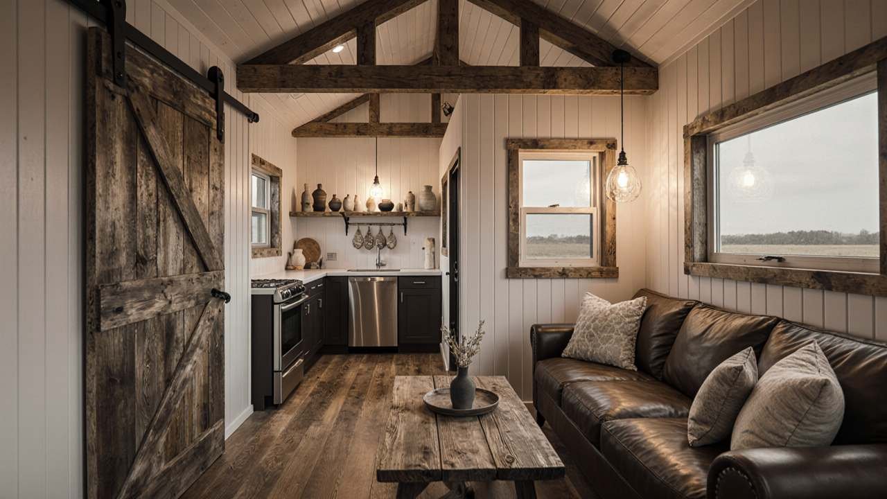 Prairie Homestead – Tiny Home from Salvaged Silo Panels and Timber interior
