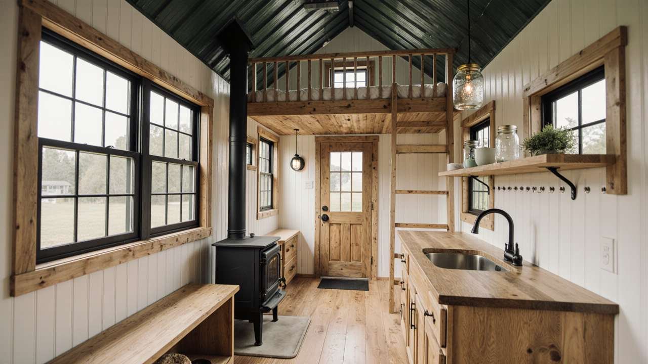 Rustic Farmhouse Tiny Cottage interior