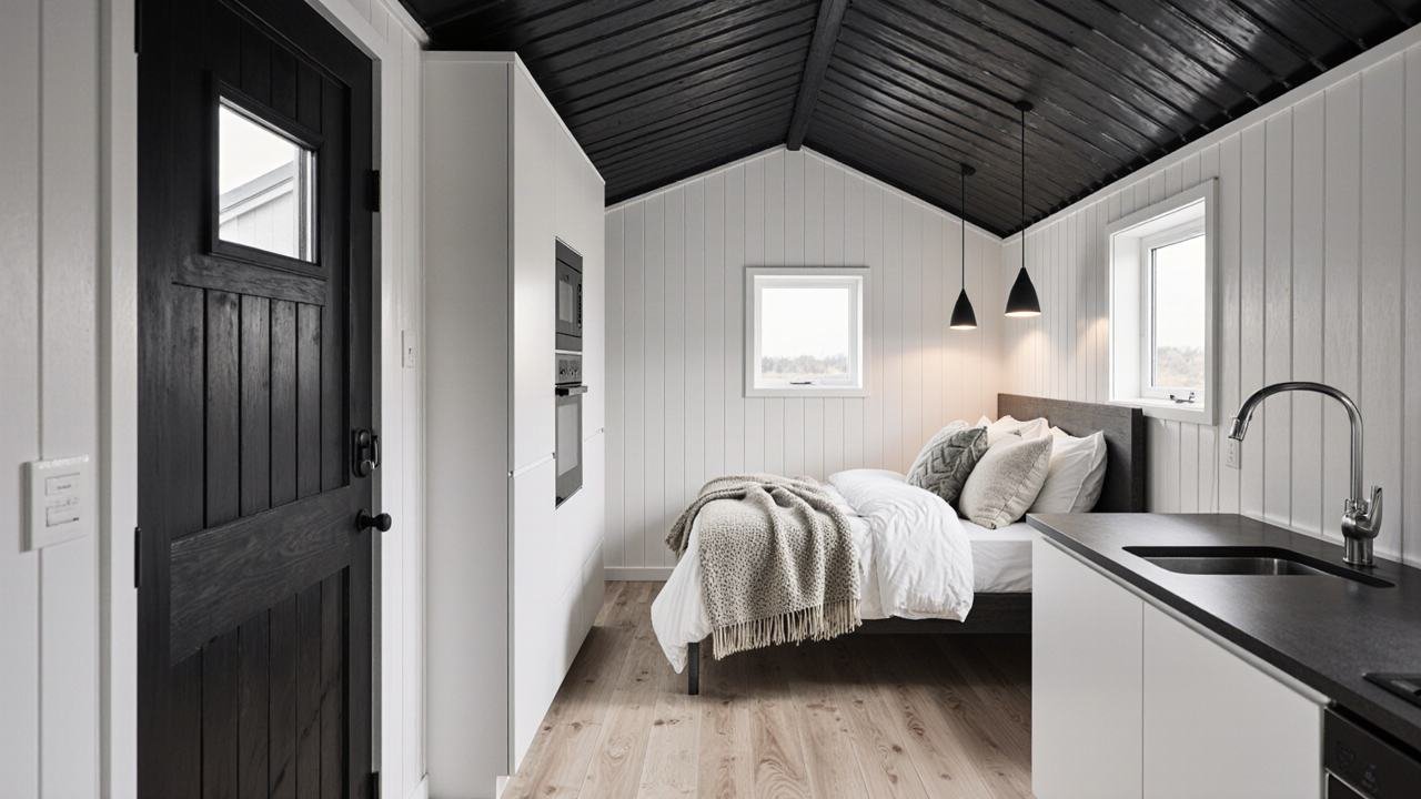 Scandinavian Minimalist Shed – Light & Functional Living interior