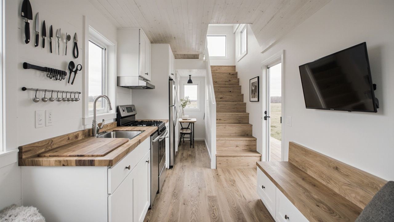 Scandinavian Minimalist Two-Story Tiny Home interior