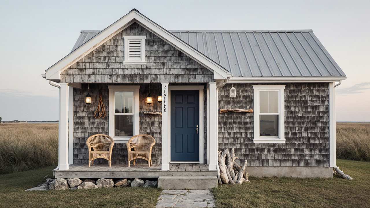 Coastal Navy Haven - Weathered Gable Cottage That Captures Timeless Maritime Charm