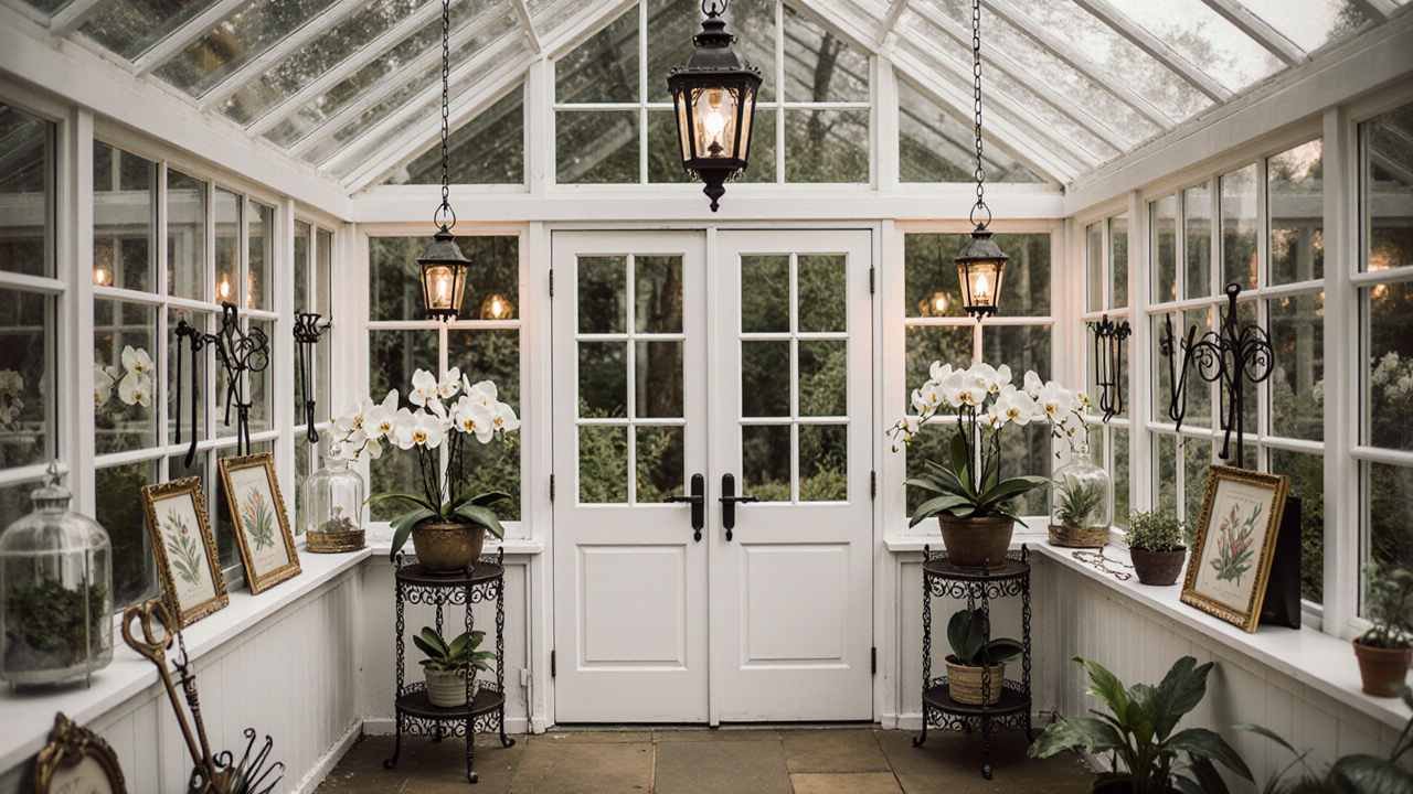 Victorian Greenhouse Shed interior