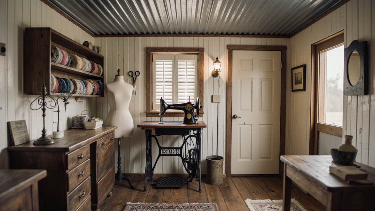 Vintage Tailor Workshop Shed interior
