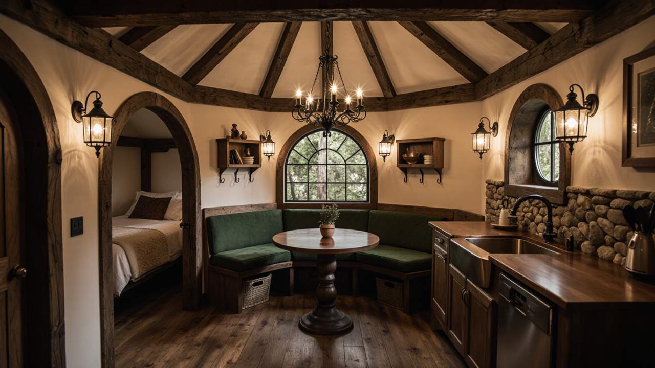 Woodland Hobbit House interior