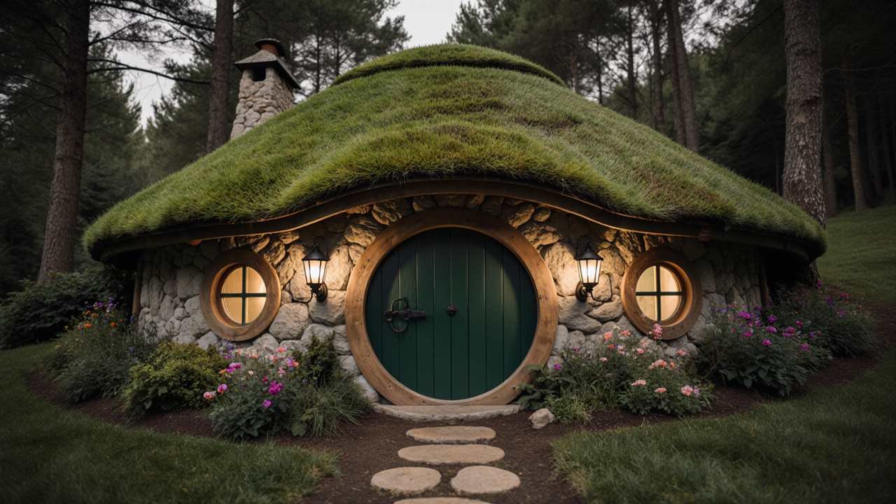 Woodland Hobbit House - Emerald & Stone Fantasy Living with Natural Integration