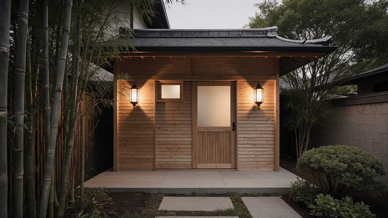 Warm Cedar Zen Sanctuary - Japanese-Inspired Meditation Shed with Traditional Soul