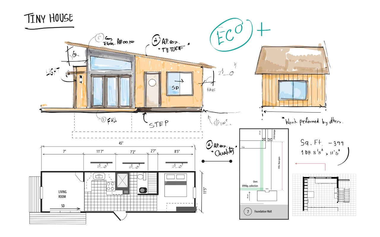 tiny home blue print