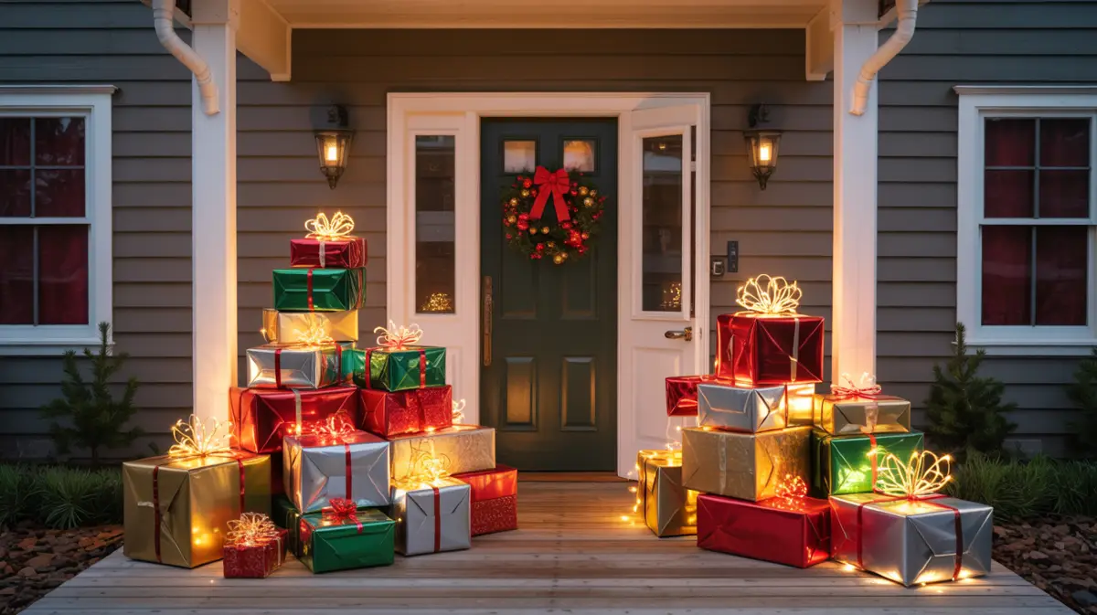 The Glowing Gift Box Porch