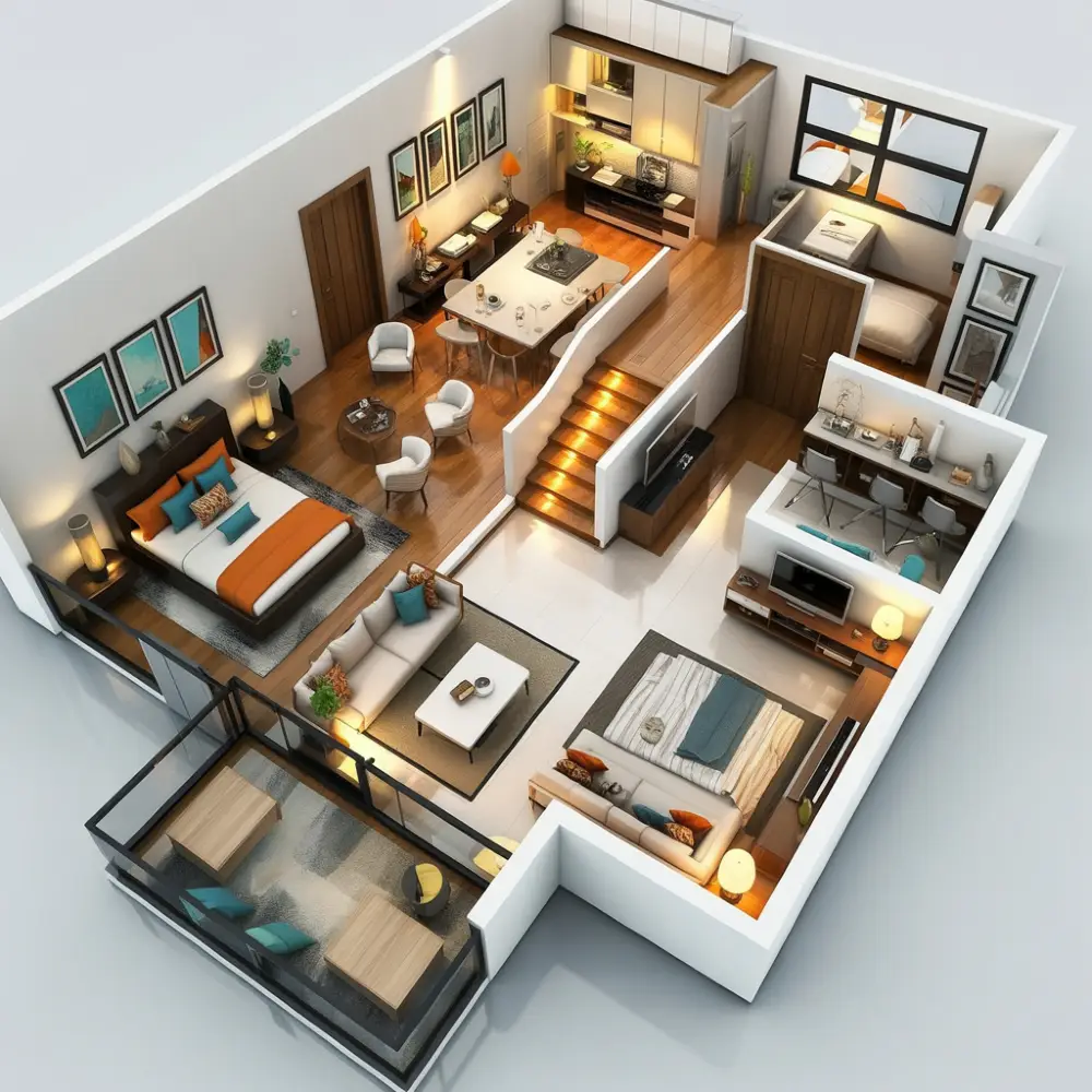 Amber Glow Haven – Split-Level Tiny Home with Modern Warmth