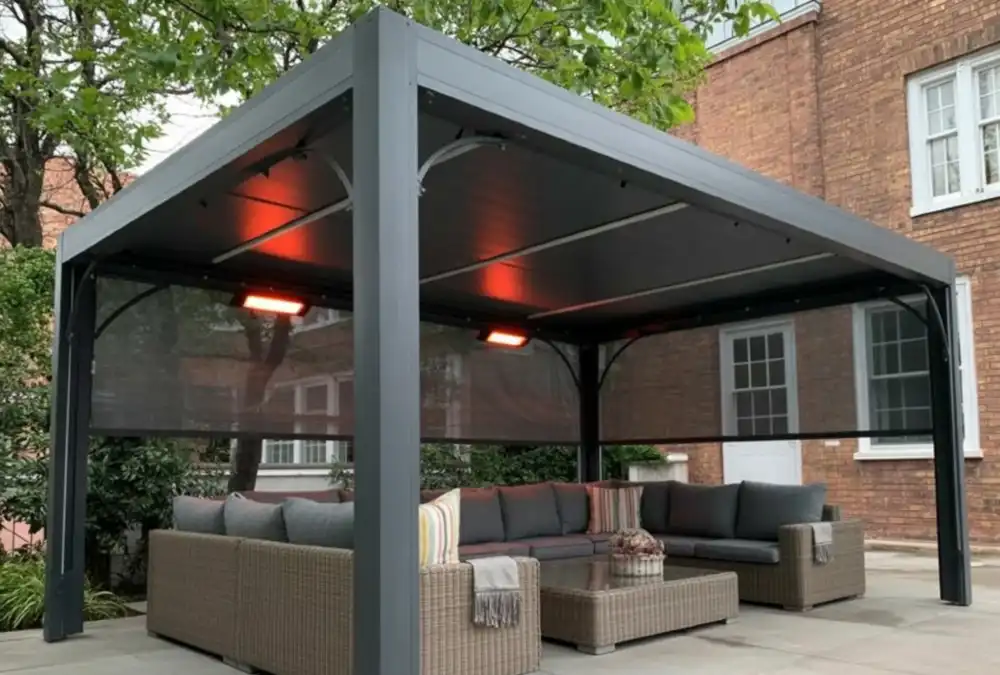 Anthracite Heated Smart Pergola - Tech-Savvy Comfort for Every Season