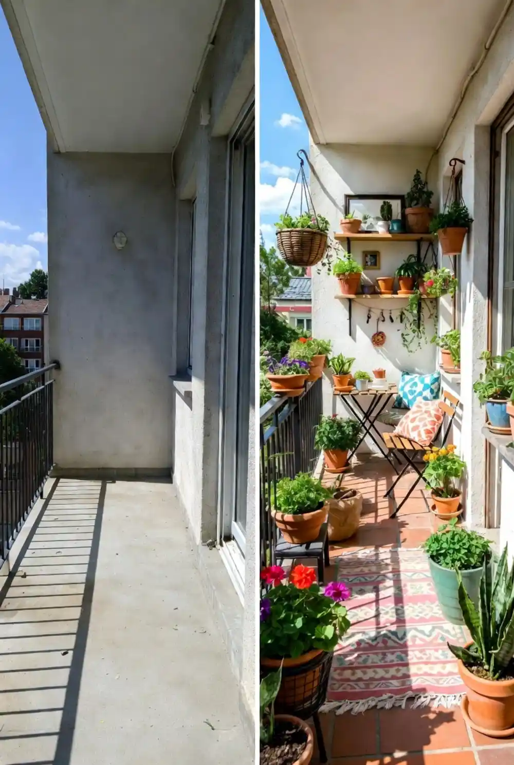 Bohemian Terracotta Jungle – A Maximalist Approach to Narrow Spaces