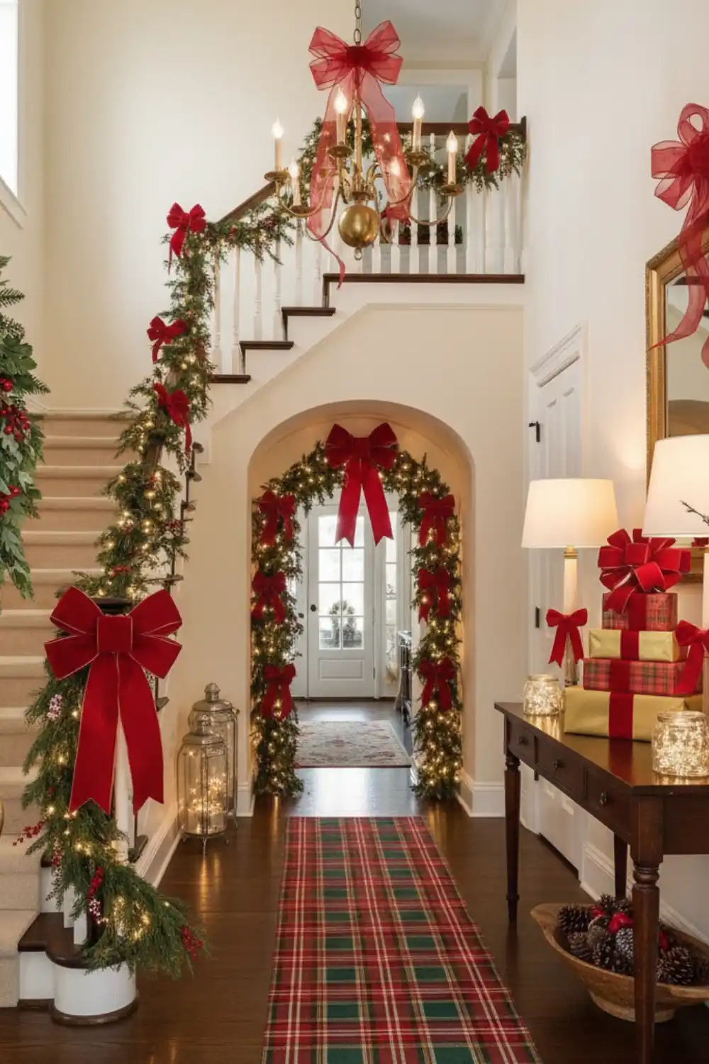 Classic Red Welcome - Grand Entryway Bows on Display