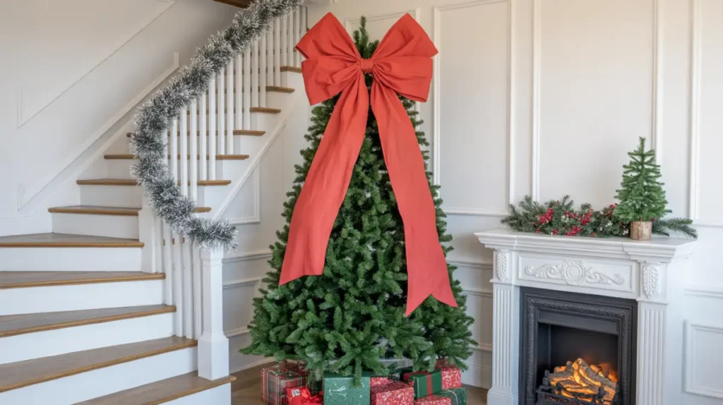 Classic Red & White Interior - Making the Oversized Bow a Holiday Centerpiece