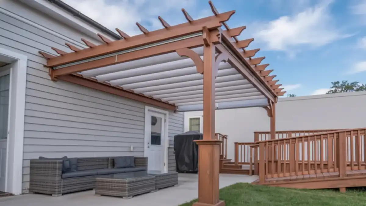 Classic Redwood Attached Pergola - Traditional Bones Ready for a Modern Shade Upgrade