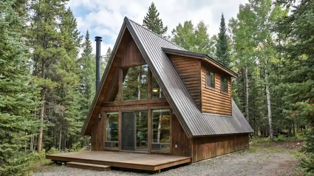 Classic Timber & Leather Lodge Living Room - Embracing Rustic Warmth in Modern Design