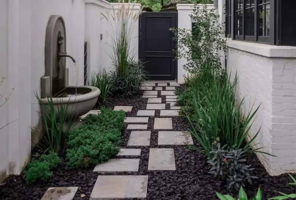 Classic White and Stone Secret Garden – A Timeless Retreat from the Daily Grind