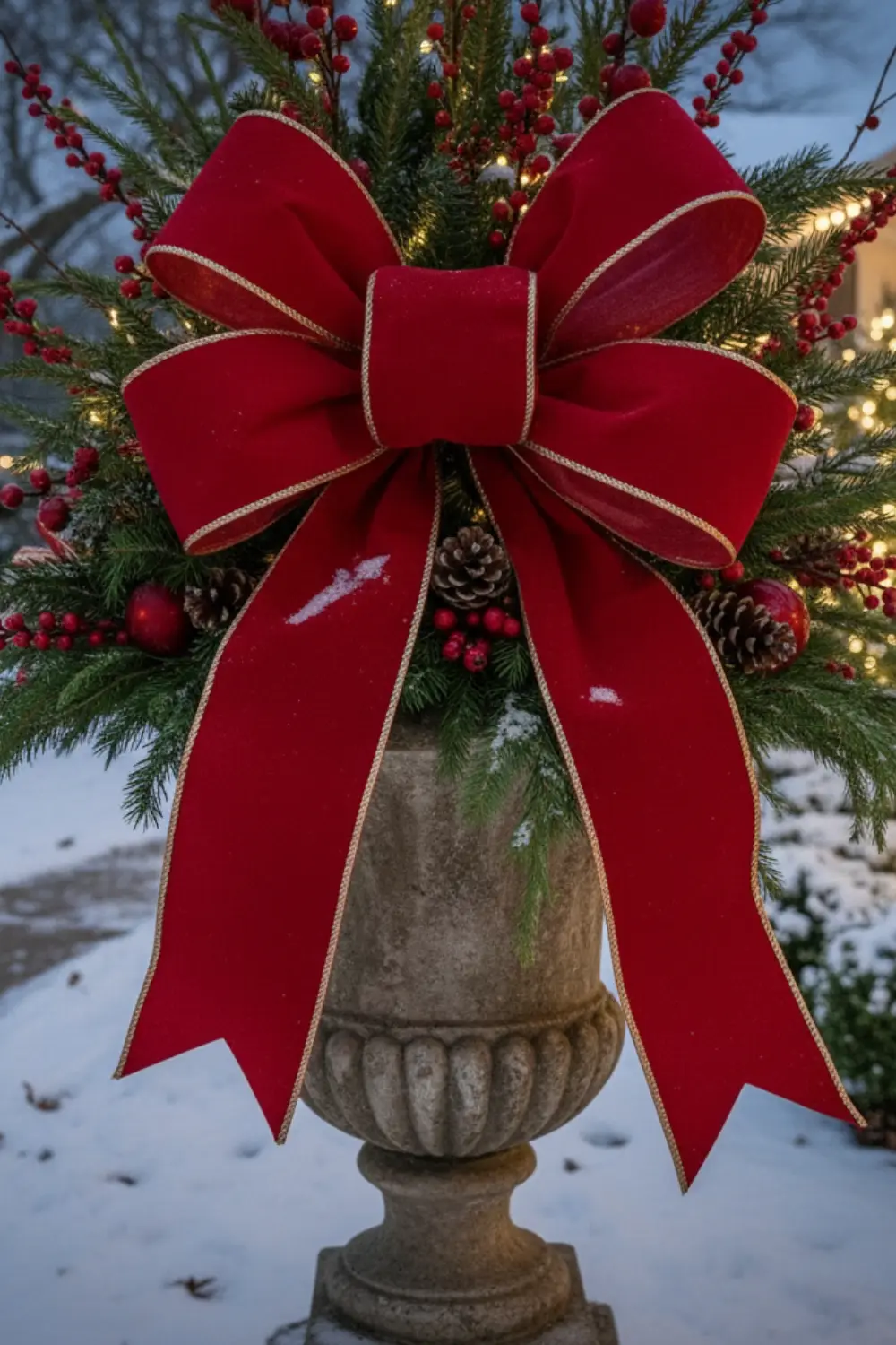 Classic Winter Welcome Urn