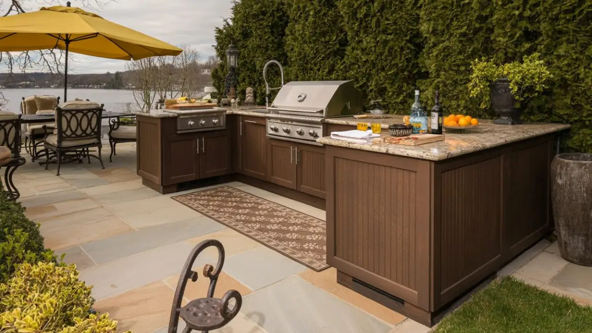 Coastal Brown Cabinet Kitchen