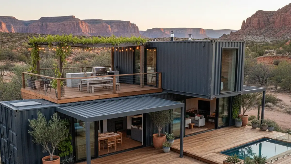 Container Home Oasis with Rooftop Deck