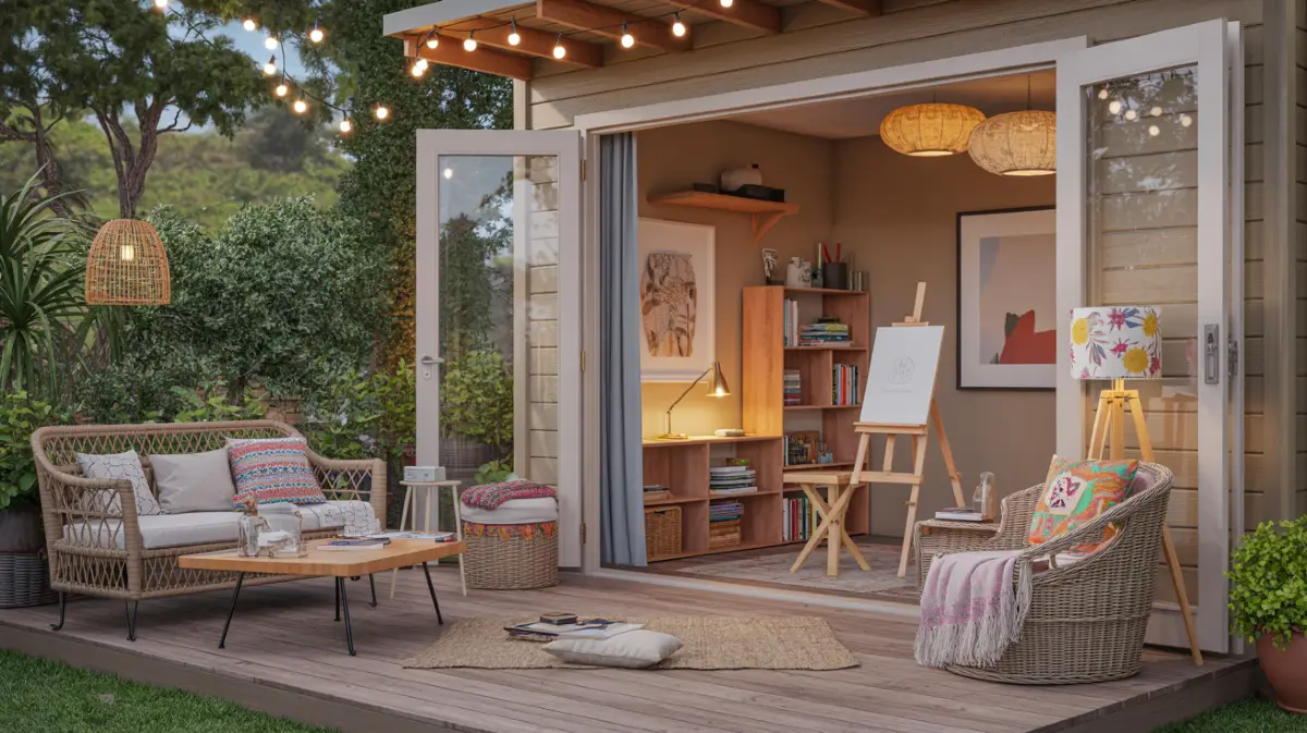 Cozy Artist's Haven - Vibrant and Inviting Shipping Container Studio