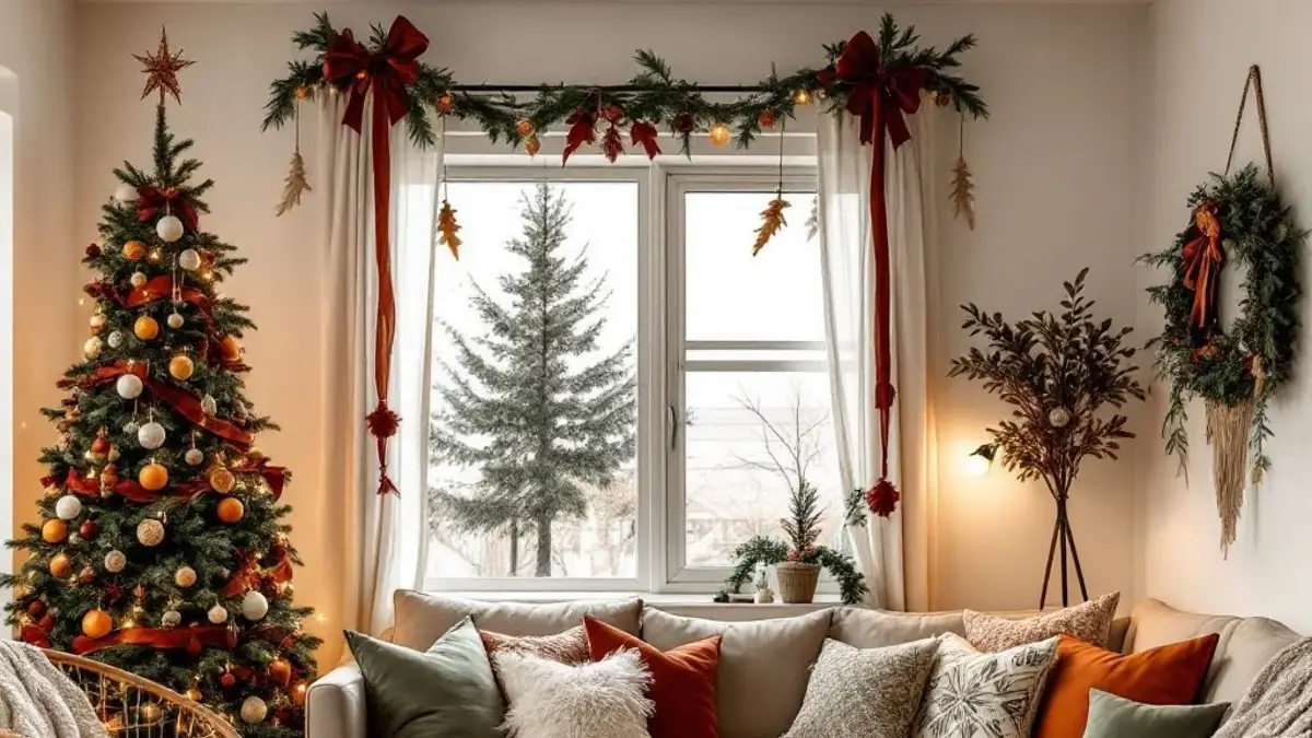 Cozy Earthy Charm Meets 90s Christmas Elegance - A Nostalgic Retreat