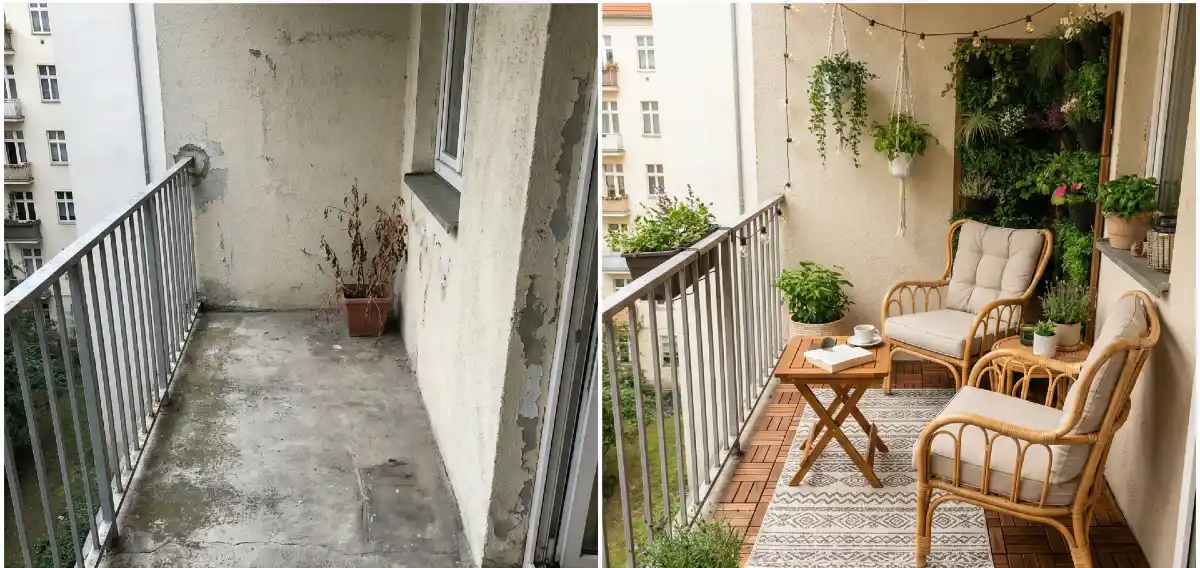 Cozy Rattan & Greenery Retreat – Transforming a Concrete Box into a Living Lounge