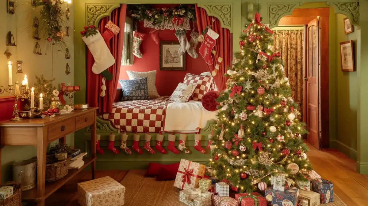 Cozy Vintage Christmas Retreat - 90s Charm Meets Whimsical Touches