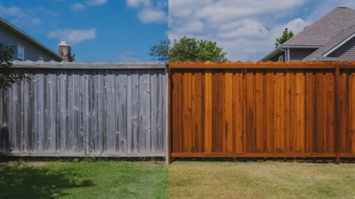 Deep Auburn Sunset Fence – Wood Restoration Ideas Before Staining