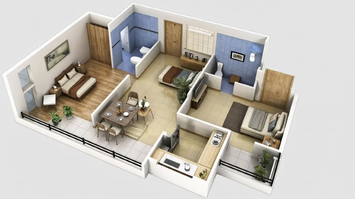 Desert Clay Retreat – Two-Bedroom Tiny Home with Earthy Elegance