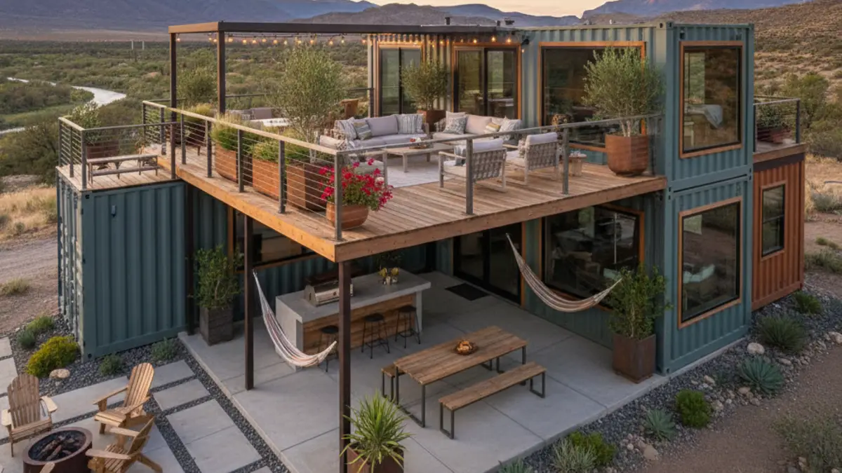 Desert Oasis – Elevated Rooftop Escape for Container Homes