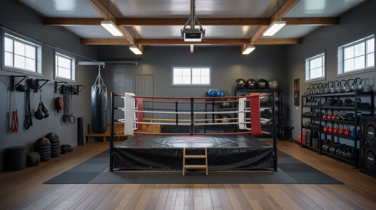 Garage Gym with Boxing Ring