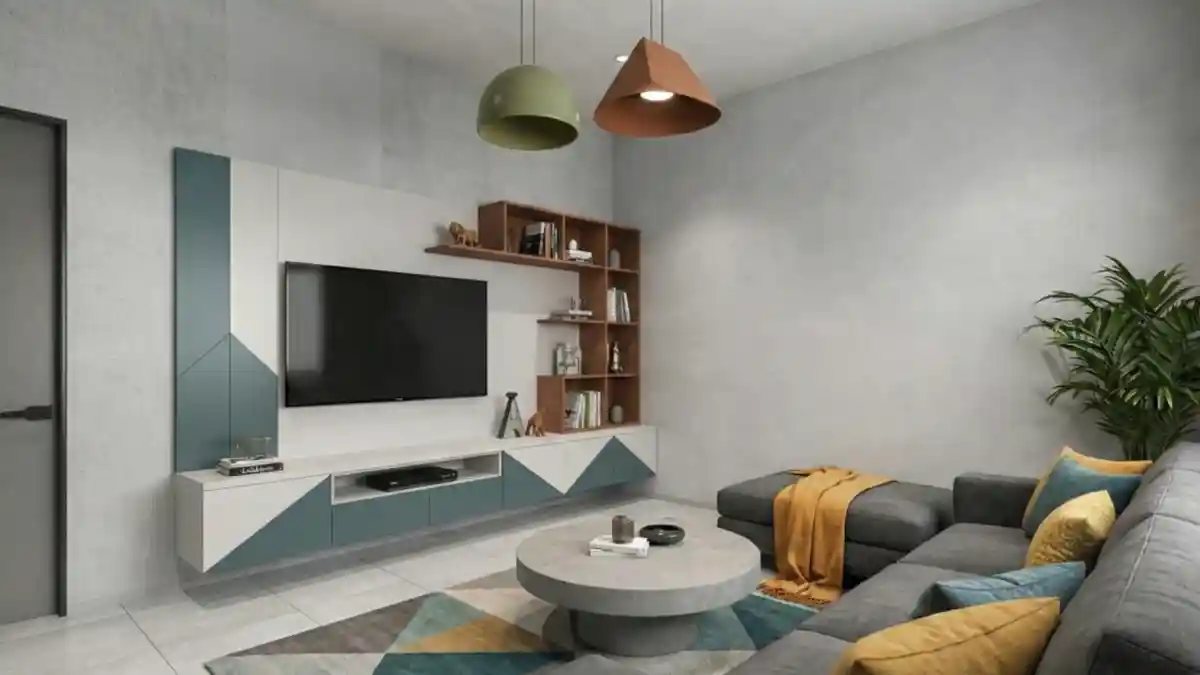 Geometric Teal & Ochre Twin Suite – Designing Playful Sophistication for Little Guests